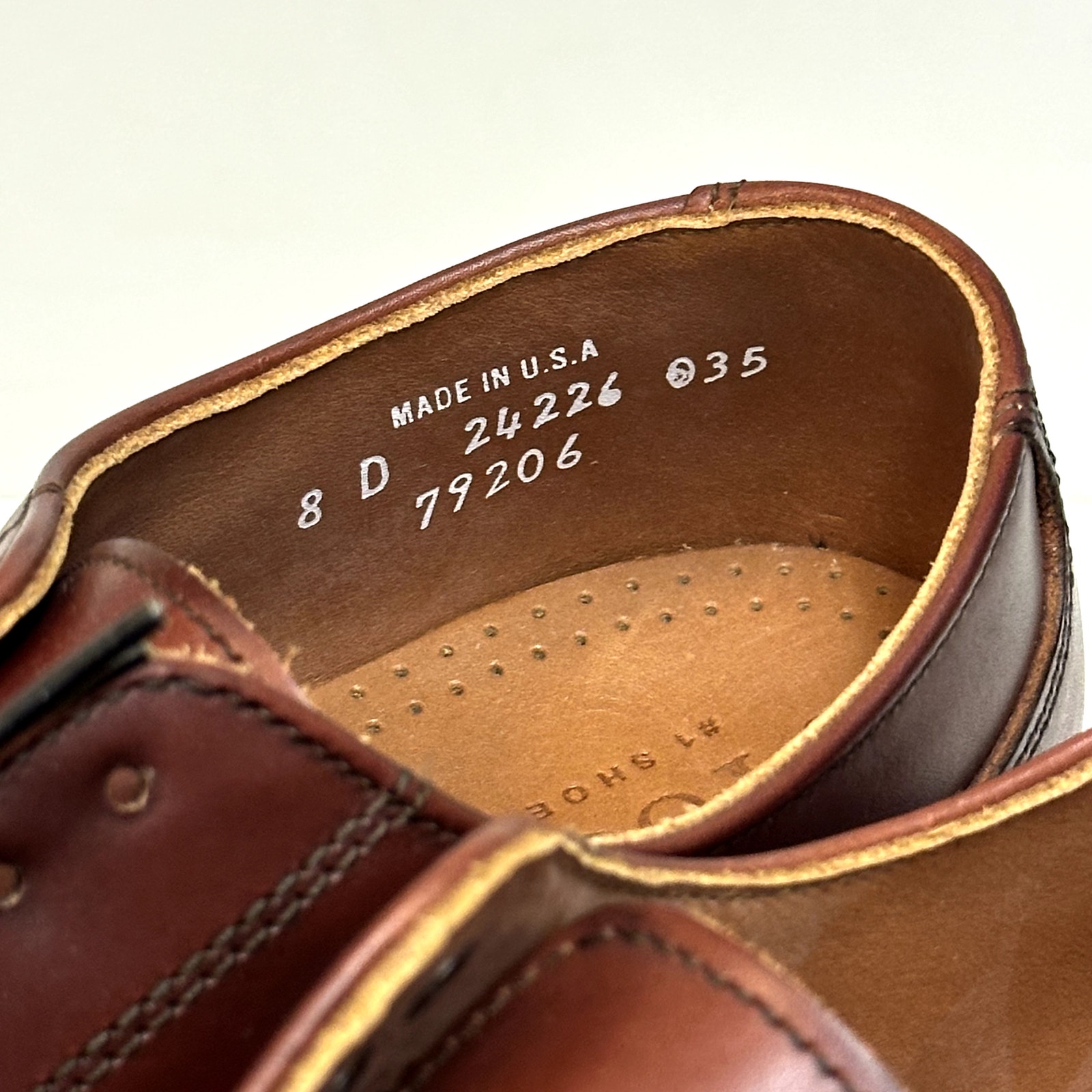 Nib Rancourt & Co. X Footjoy Split Toe Derby Dress Shoe Brown Calf 79206 8 D — image 6 of 8